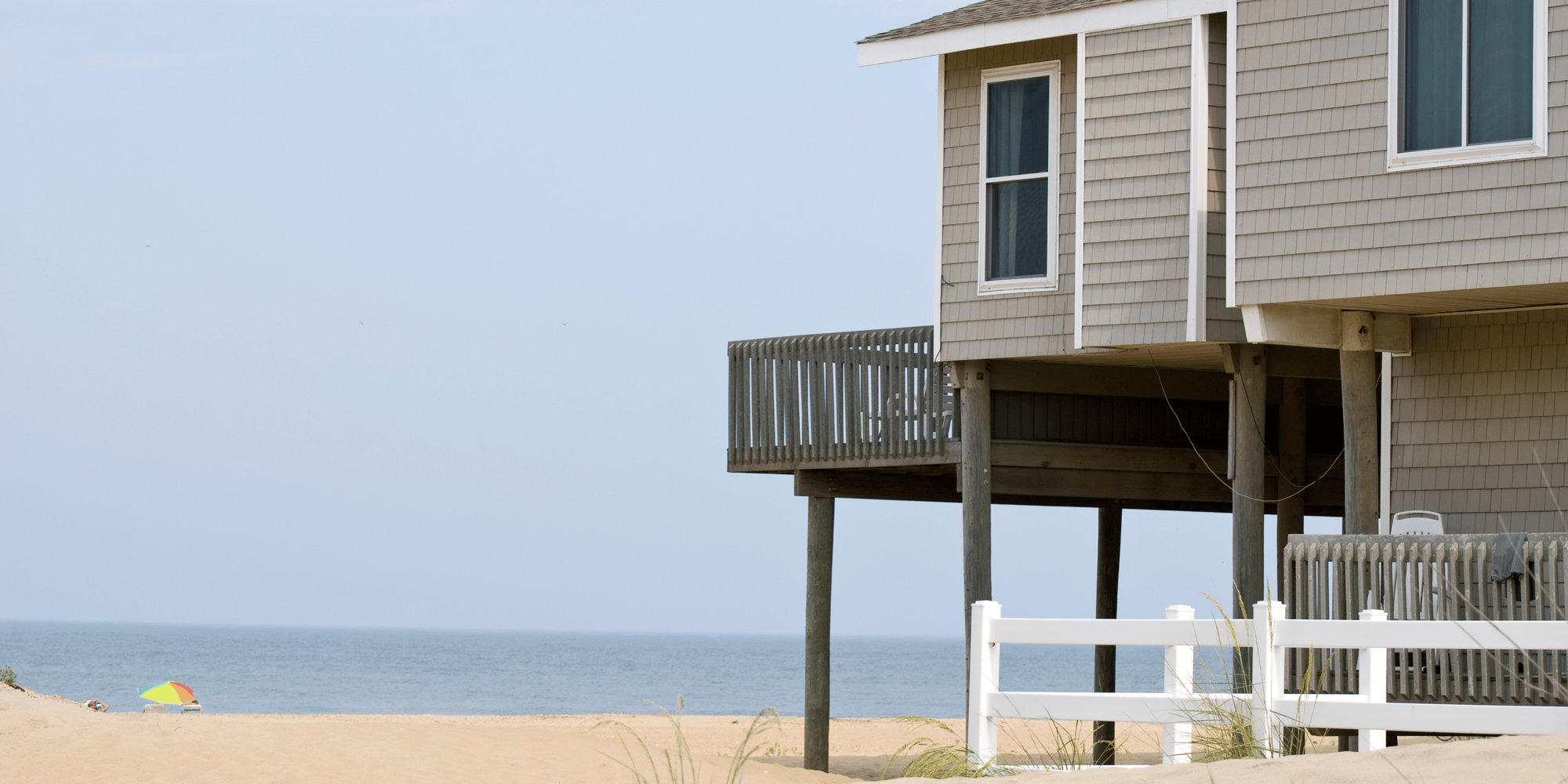 summer beach house on sand